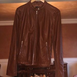 Brown leather jacket